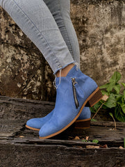 En Bloom | Classic Low Ankle Boots - Blue