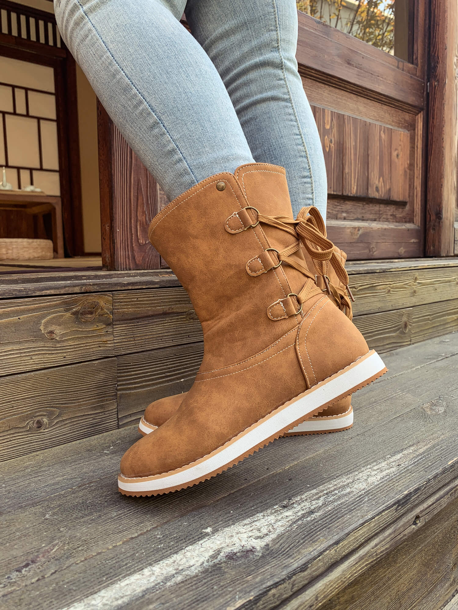 En Bloom | Chestnut Cristiana Ankle Shearling Boot