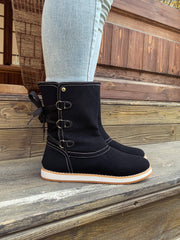 En Bloom | Black Cristiana Ankle Shearling Boot