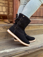 En Bloom | Black Cristiana Ankle Shearling Boot