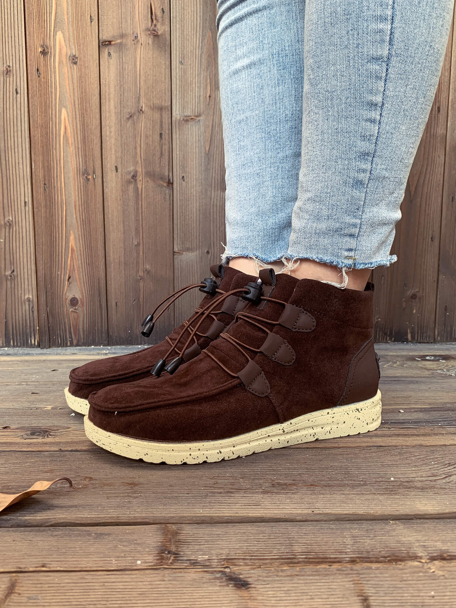 En Bloom | NIRVANA Bungee Lace-Up Sneaker Boot - Coffee