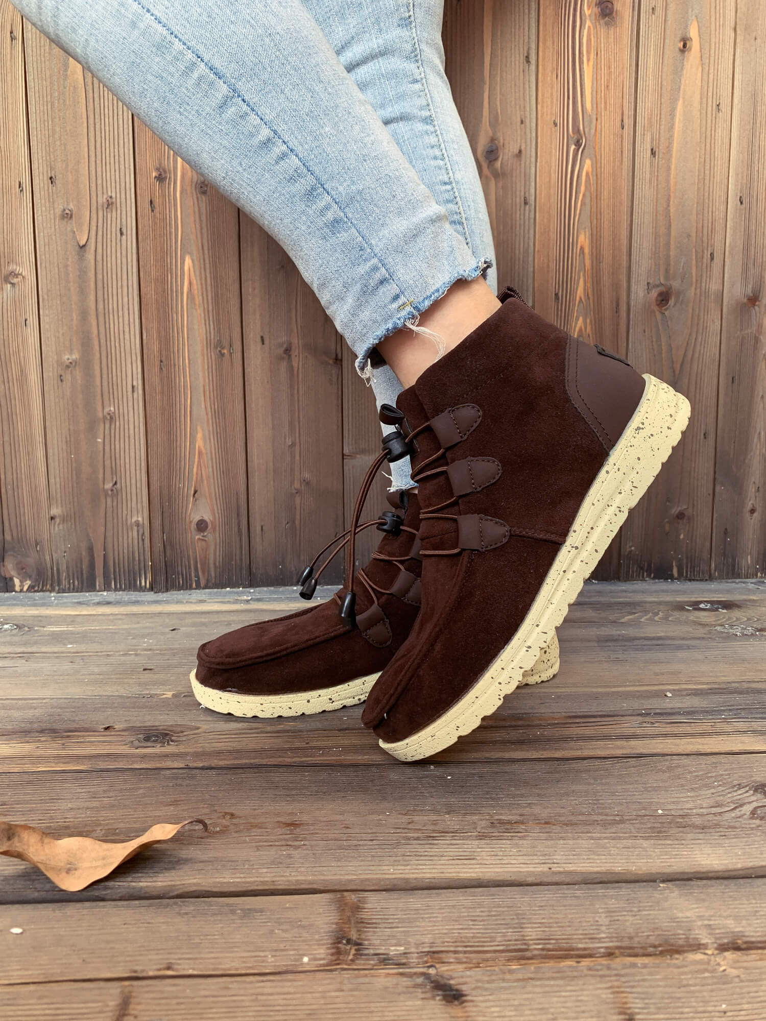 En Bloom | NIRVANA Bungee Lace-Up Sneaker Boot - Coffee