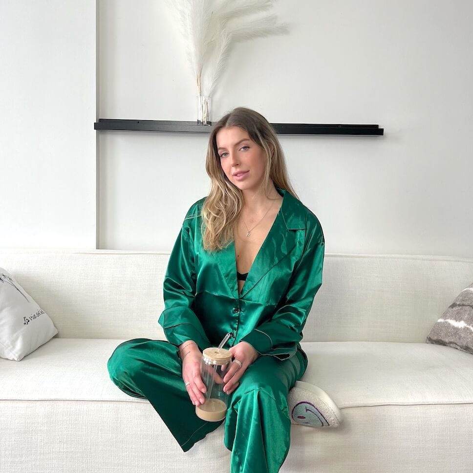 Cassy Oversized Satin Silk Sleepwear Pajama Set