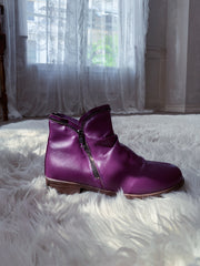 En Bloom | Purple Side Zip Ruched Ankle Boot