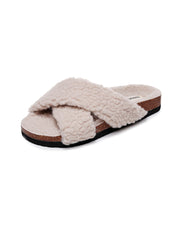 Maibulun | Criss-Cross Fleece Slipper - Beige