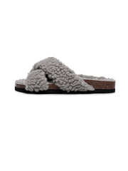 Maibulun | Criss-Cross Fleece Slipper - Grey