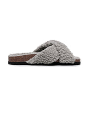 Maibulun | Criss-Cross Fleece Slipper - Grey