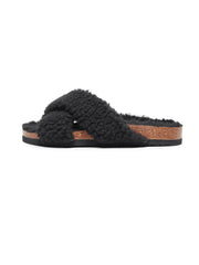 Maibulun | Criss-Cross Fleece Slipper - Black