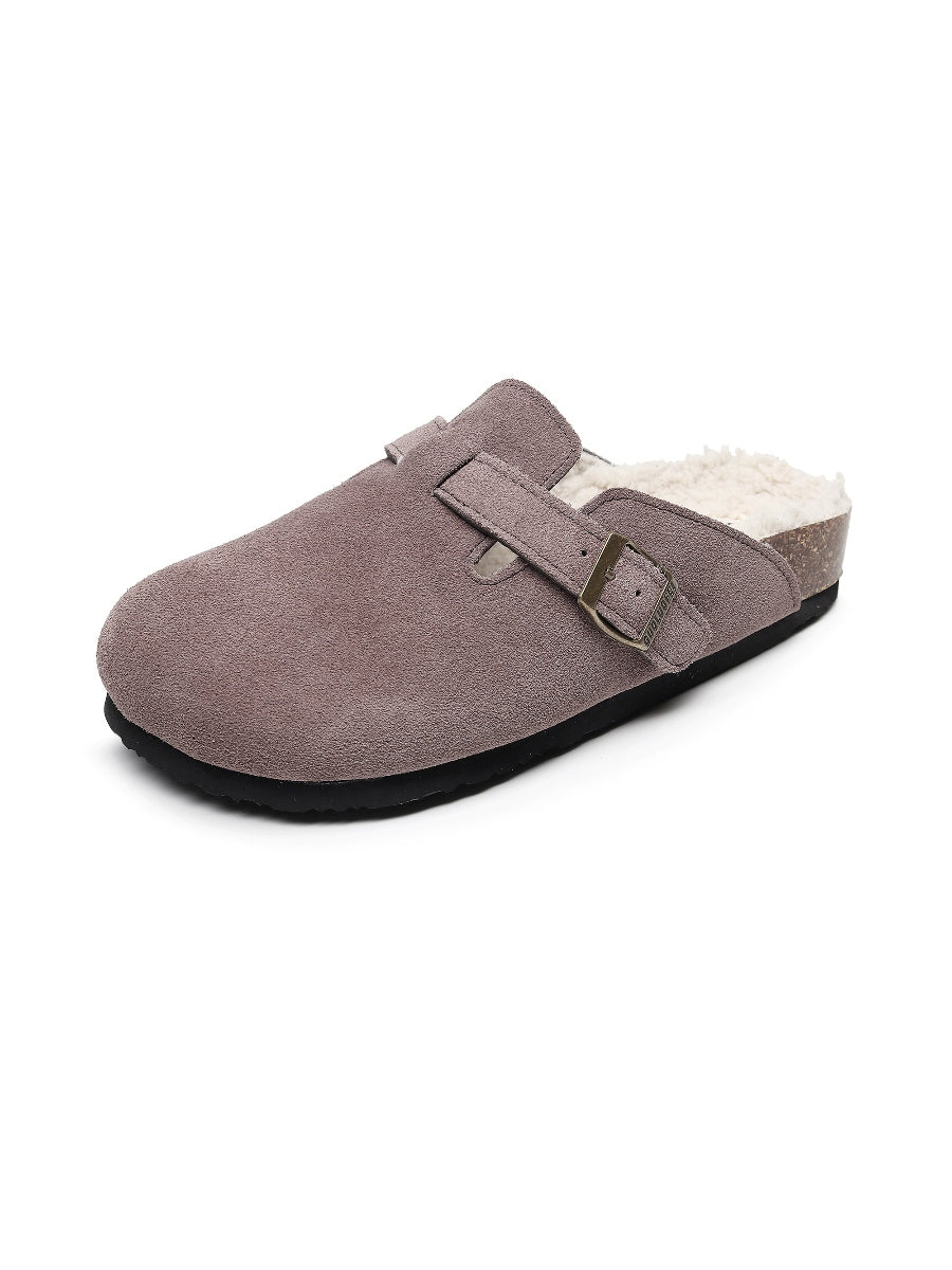 Maibulun | Buckle Suede Fleece Insole Clogs