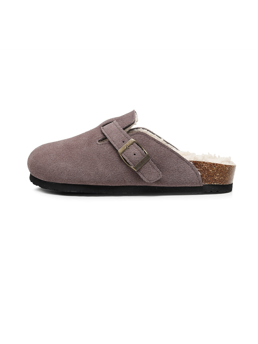 Maibulun | Buckle Suede Fleece Insole Clogs