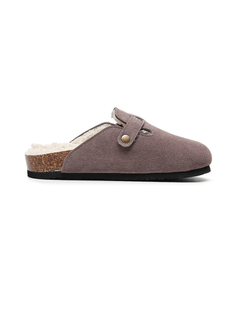 Maibulun | Buckle Suede Fleece Insole Clogs