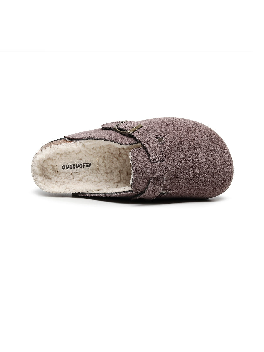 Maibulun | Buckle Suede Fleece Insole Clogs