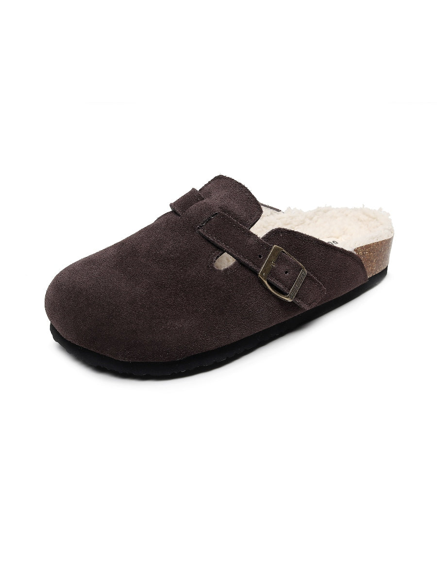 Maibulun | Buckle Suede Fleece Insole Clogs