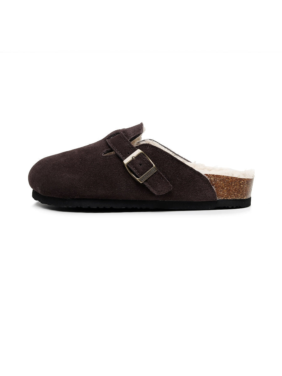 Maibulun | Buckle Suede Fleece Insole Clogs