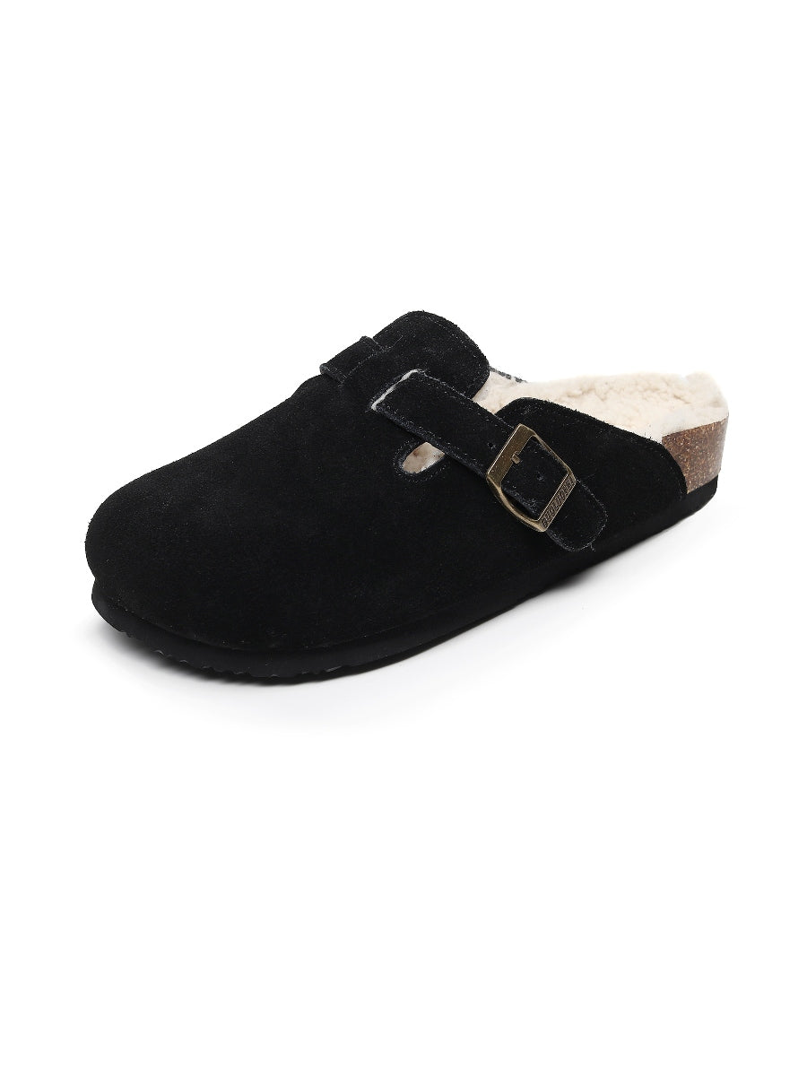 Maibulun | Buckle Suede Fleece Insole Clogs