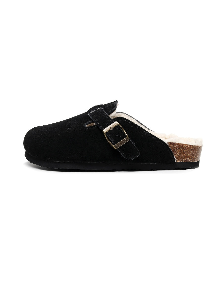 Maibulun | Buckle Suede Fleece Insole Clogs