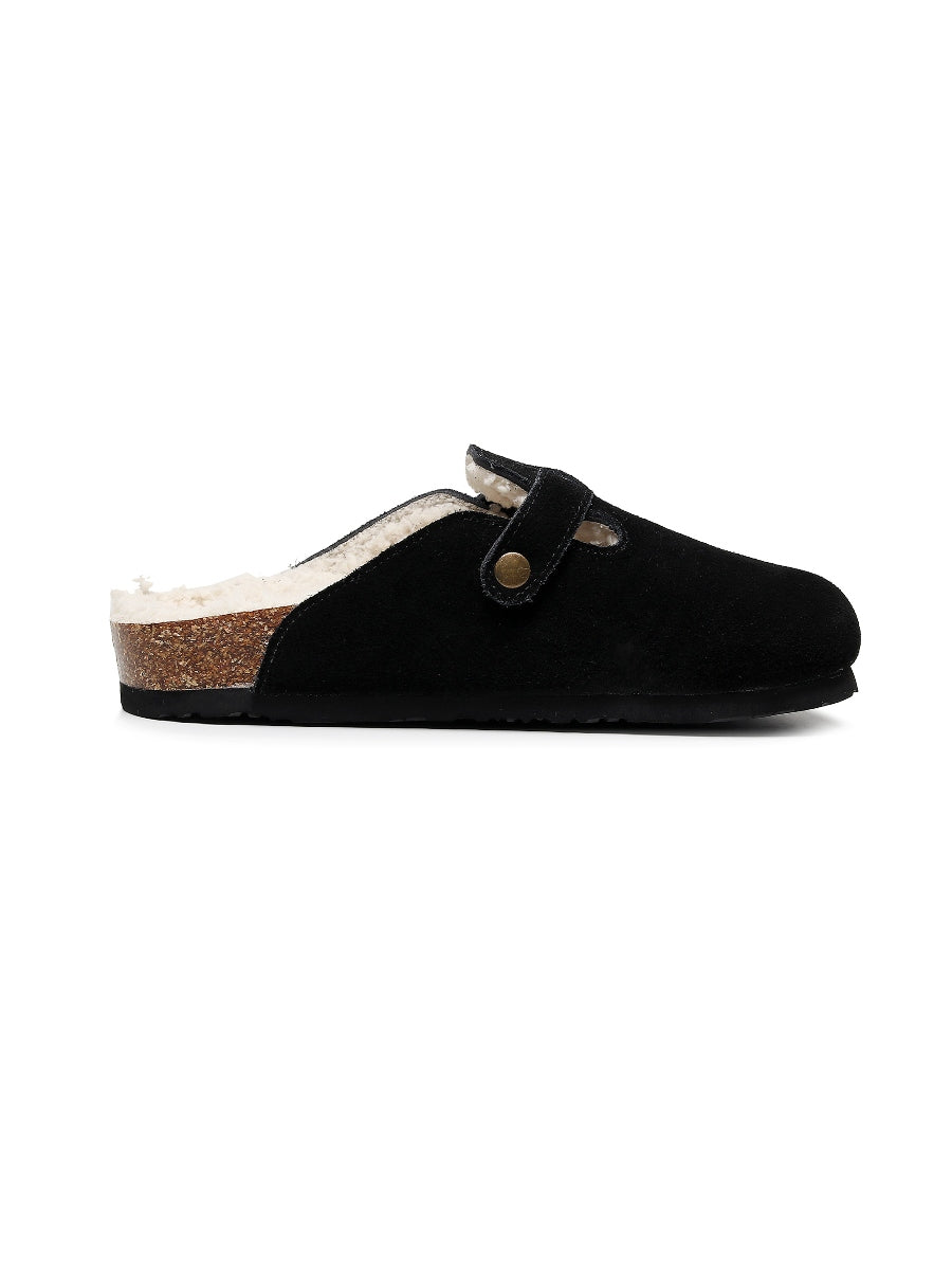 Maibulun | Buckle Suede Fleece Insole Clogs