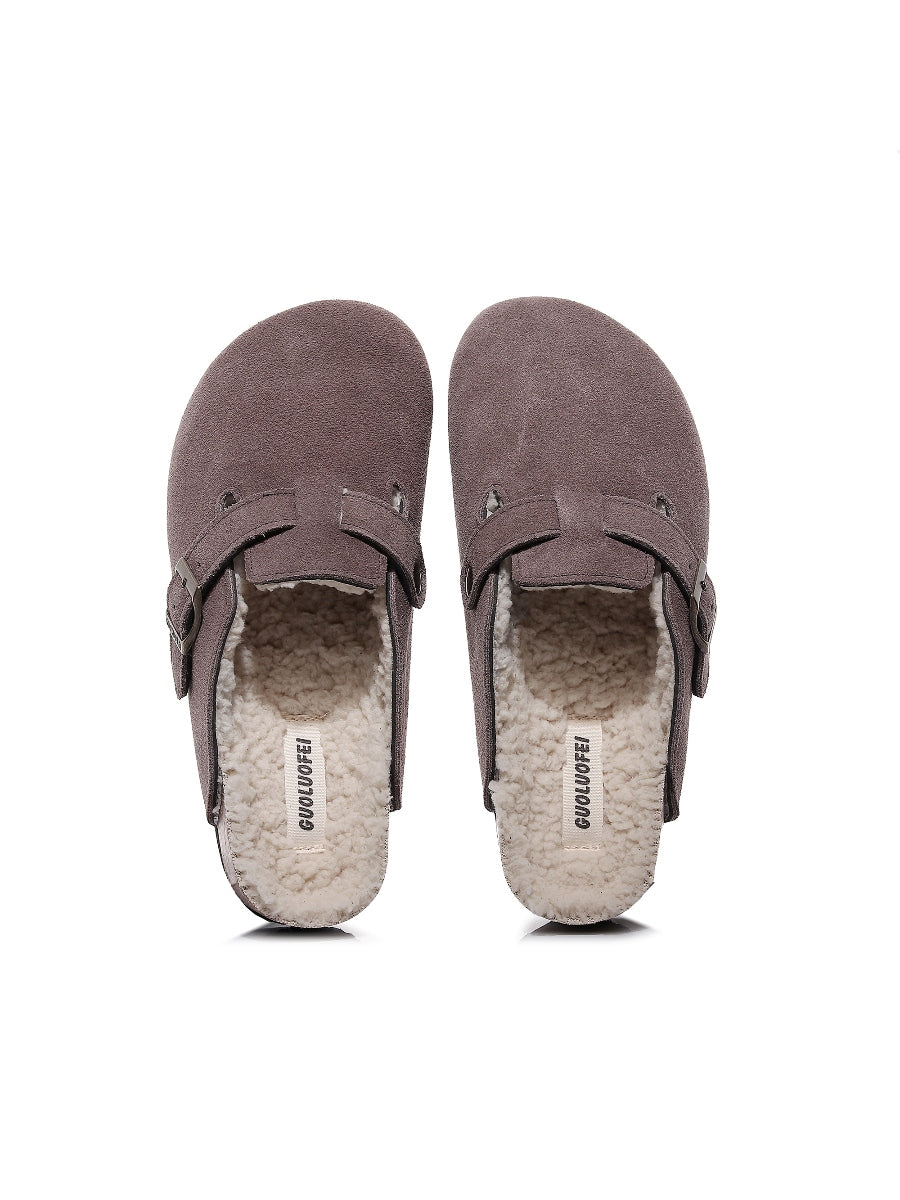 Maibulun | Buckle Suede Fleece Insole Clogs