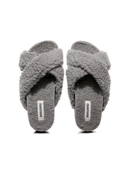 Maibulun | Criss-Cross Fleece Slipper - Grey