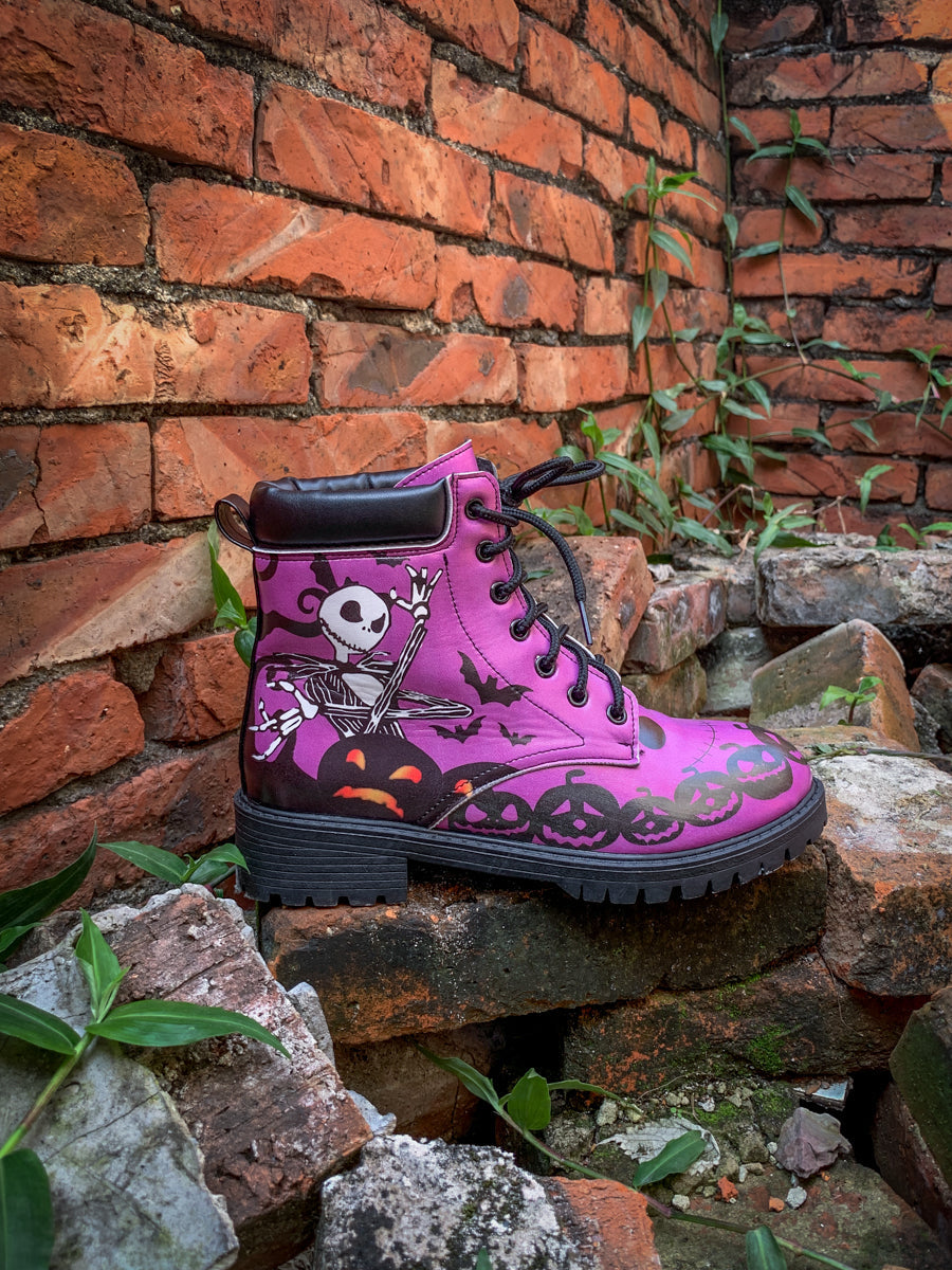 En Bloom | Halloween Theme Purple Combat Boot