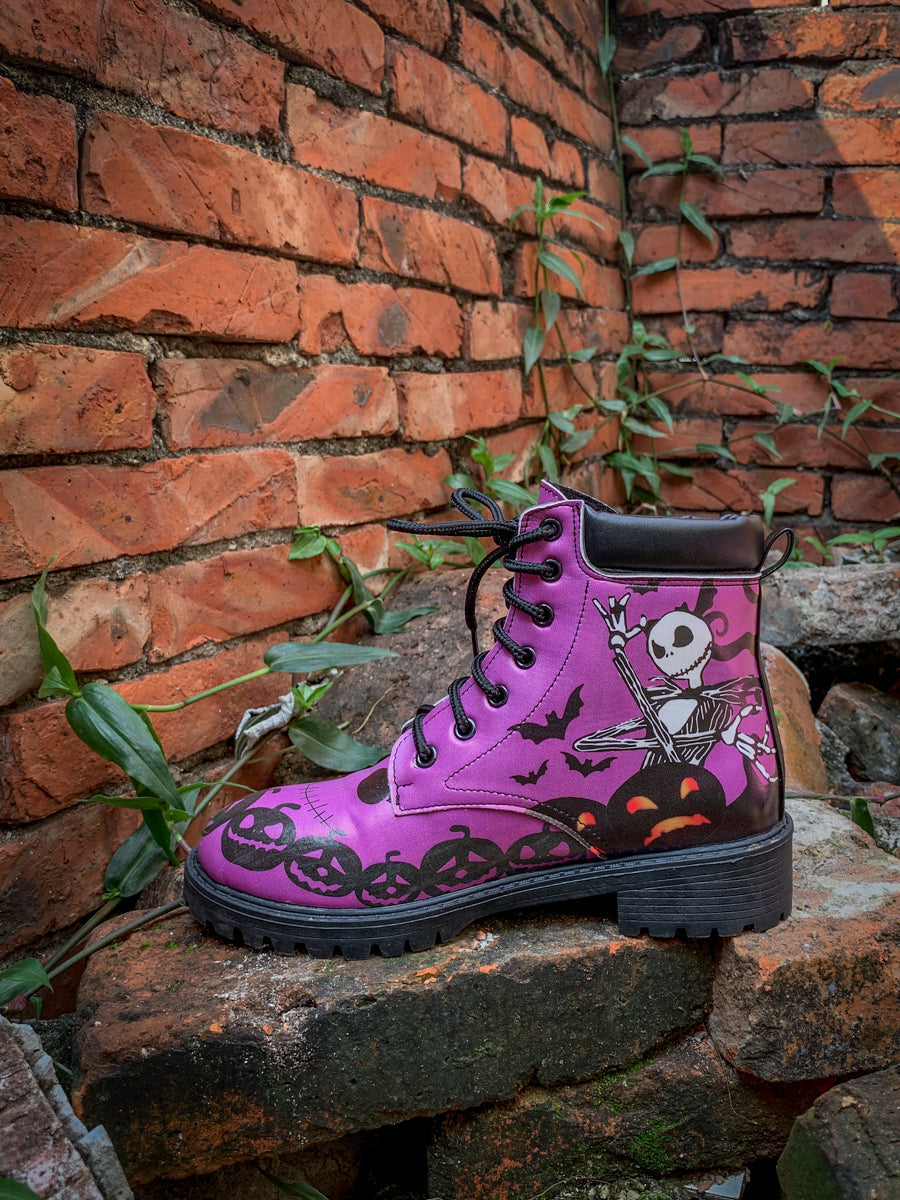 En Bloom | Halloween Theme Purple Combat Boot