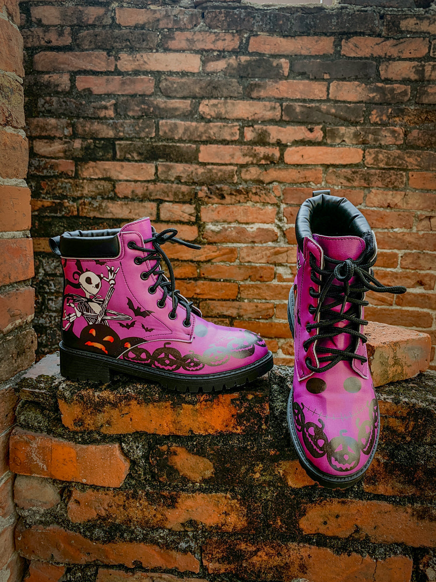 En Bloom | Halloween Theme Purple Combat Boot