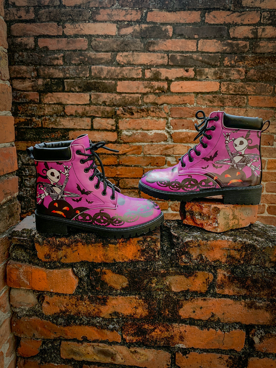 En Bloom | Halloween Theme Purple Combat Boot