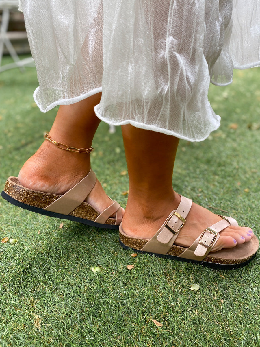 Crisscross Double-Buckle Sandals - Maibulun