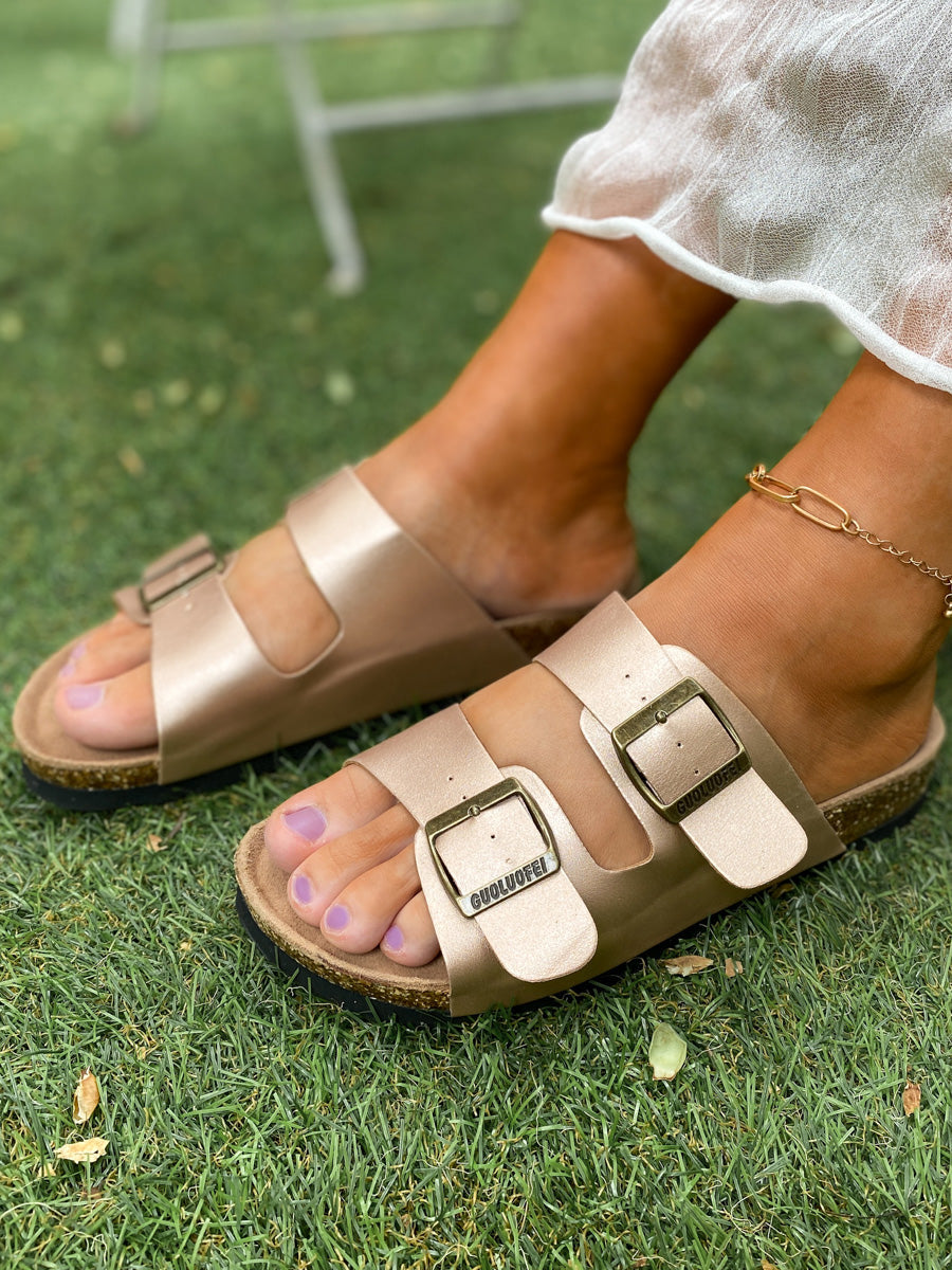 Matte Double-Buckle-up Sandals - Maibulun