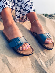 Single-Buckle Sliders Slide Sandals - Maibulun