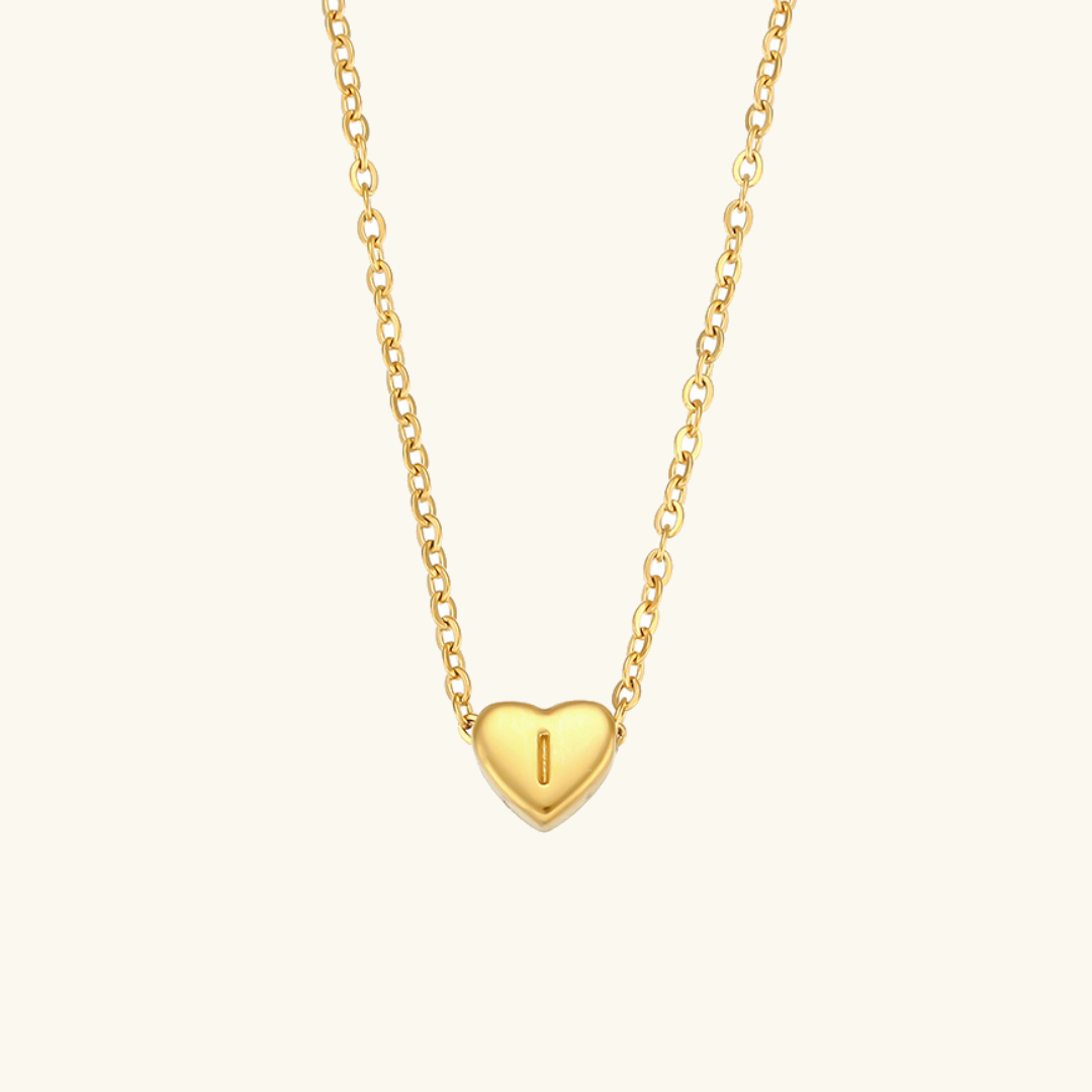 Golden Heartbeat - Initial Necklace