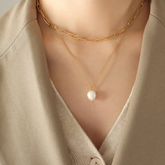 Isla Gold Layered Pearl Necklace