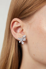 Iva Silver Bowknot & Star Decor Earrings