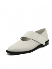 JADY ROSE | SIMPLE AS COMFORT LEATHER FLAT - IVORY