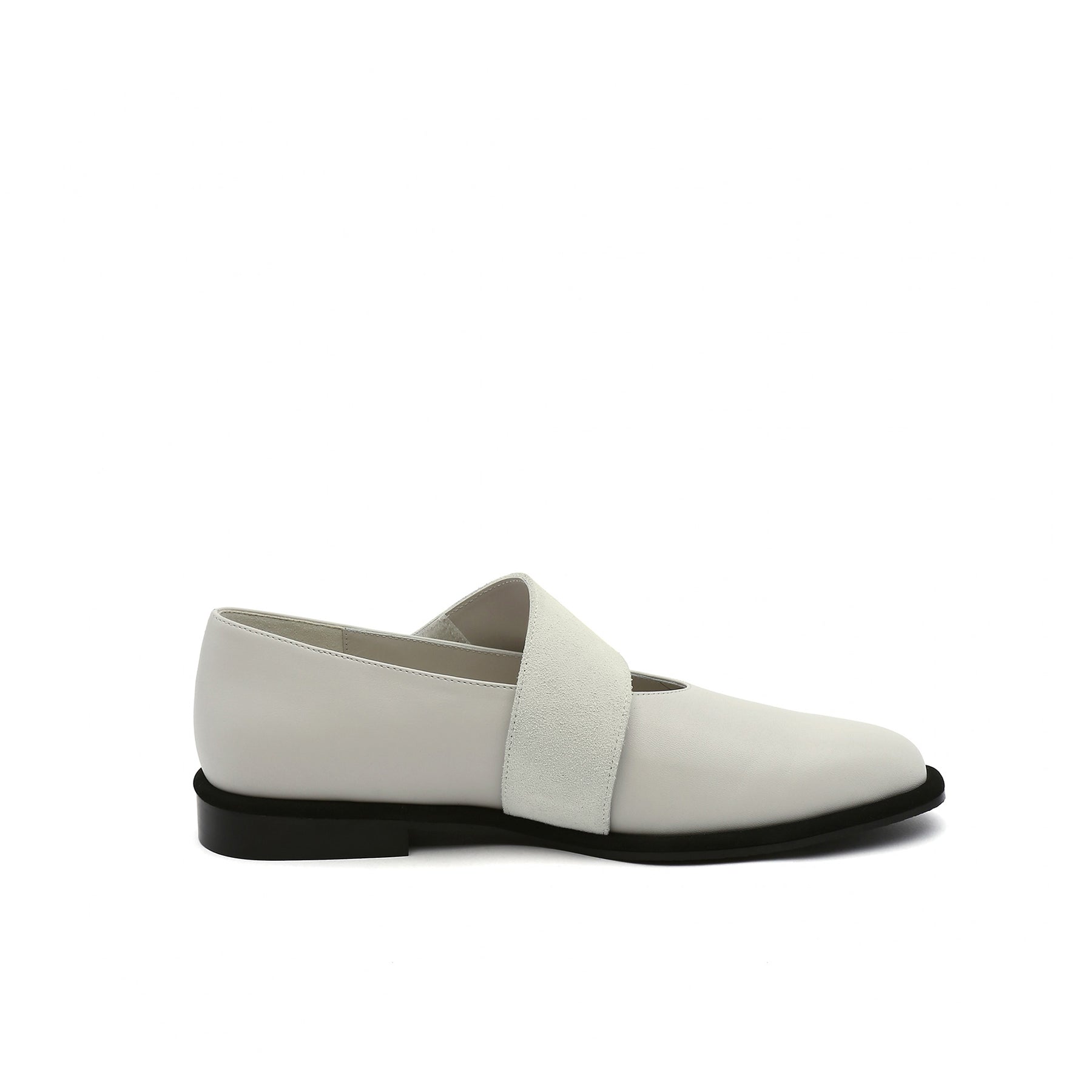 JADY ROSE | SIMPLE AS COMFORT LEATHER FLAT - IVORY