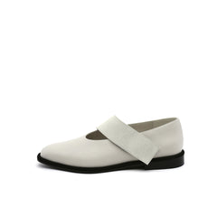 JADY ROSE | SIMPLE AS COMFORT LEATHER FLAT - IVORY