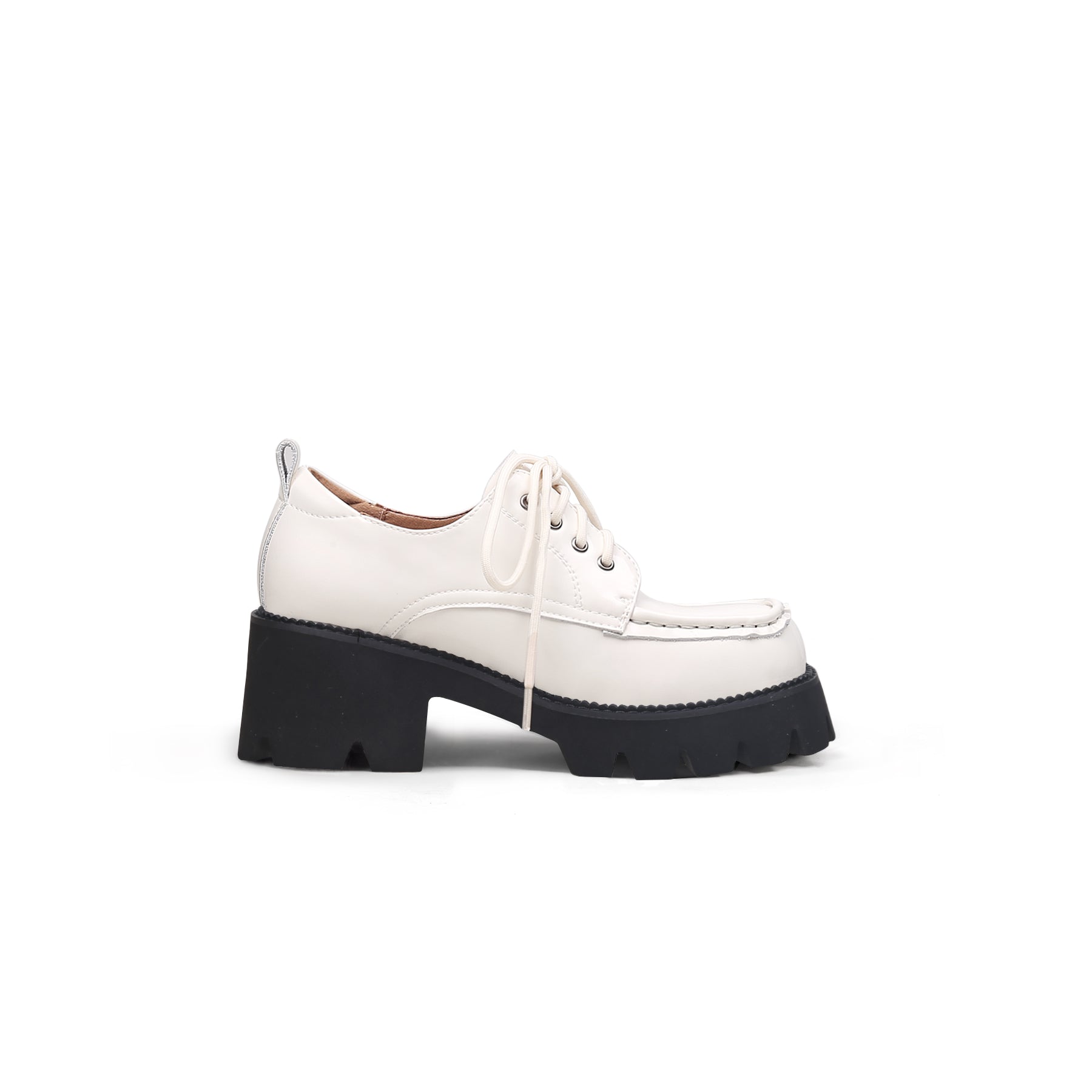 JADYROSE | LUG PLATFORM LEATHER SNEAKER IVORY