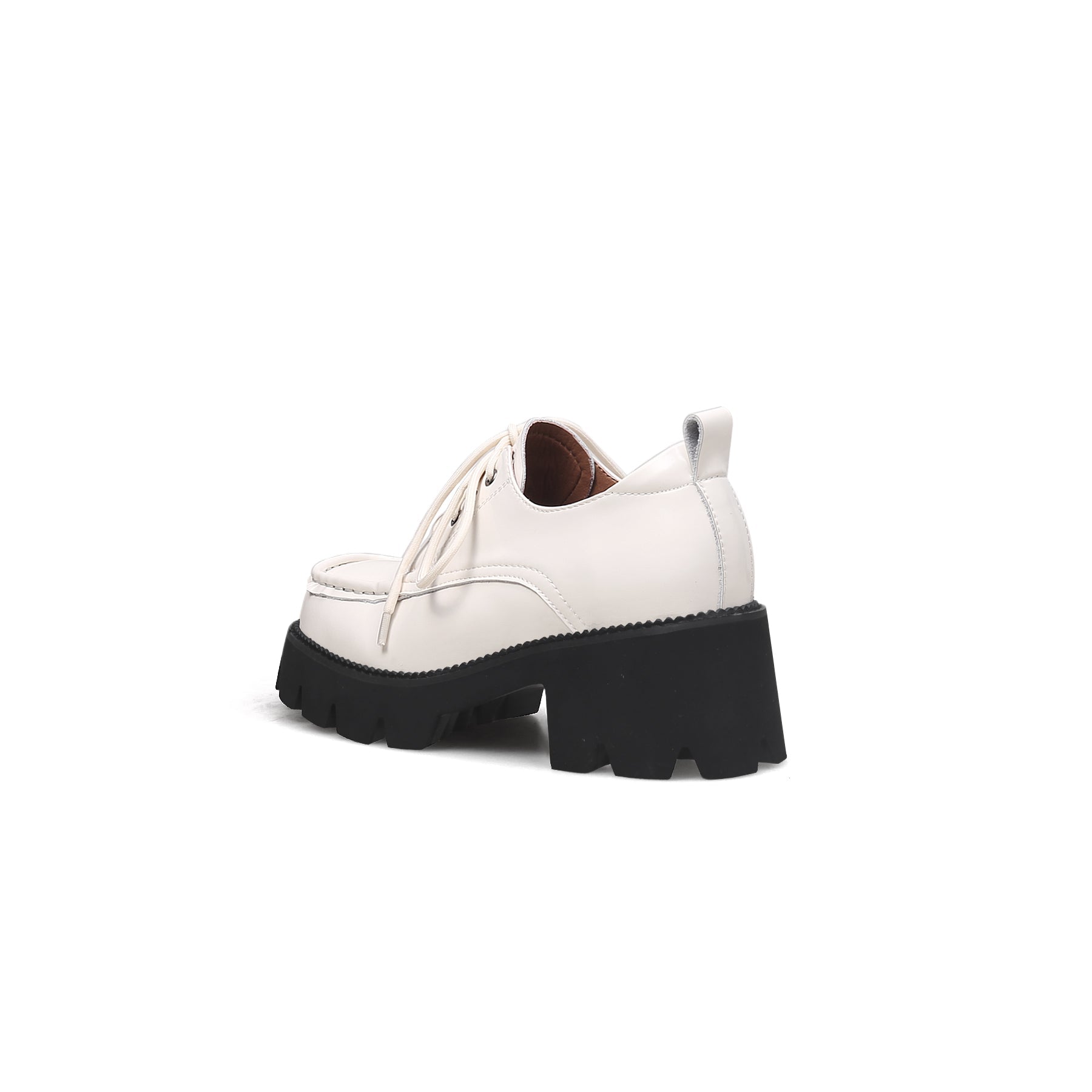 JADYROSE | LUG PLATFORM LEATHER SNEAKER IVORY