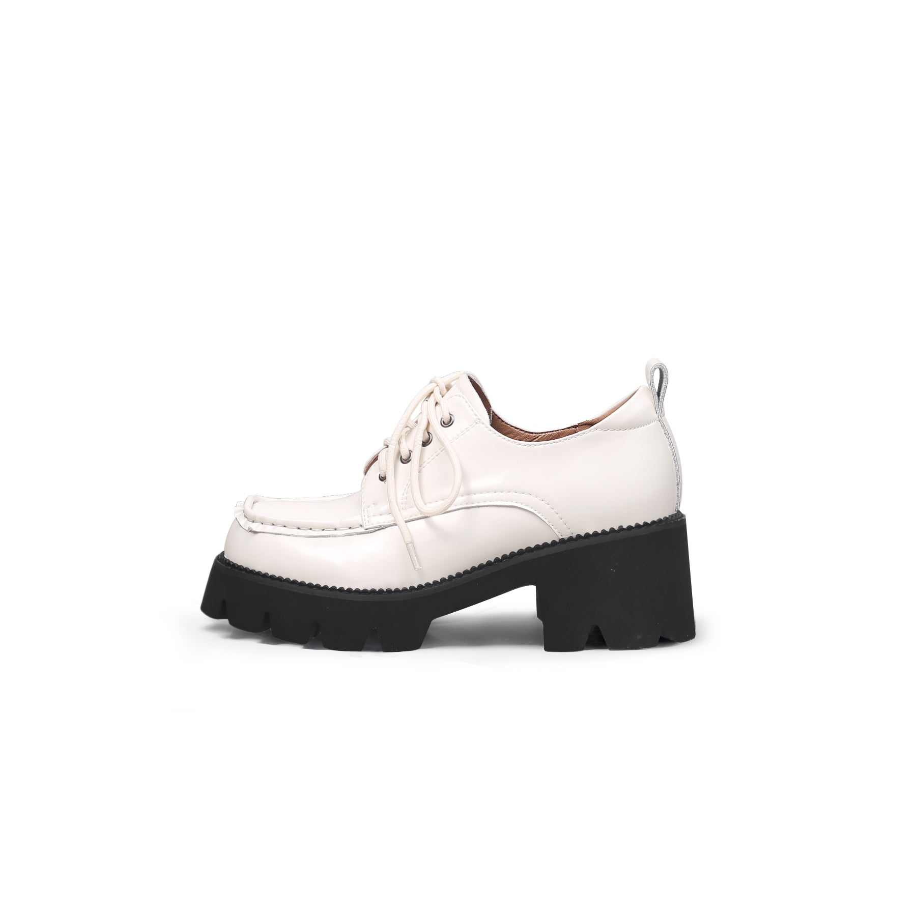 JADYROSE | LUG PLATFORM LEATHER SNEAKER IVORY