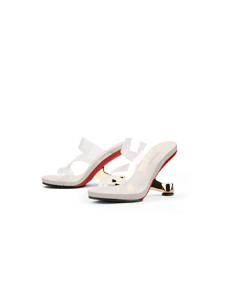 JADYROSE | GOLDEN ELEVATOR HEEL IVORY SLIDE