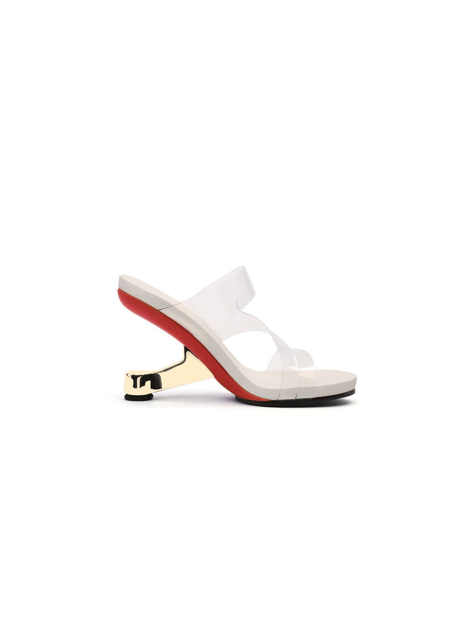 JADYROSE | GOLDEN ELEVATOR HEEL IVORY SLIDE