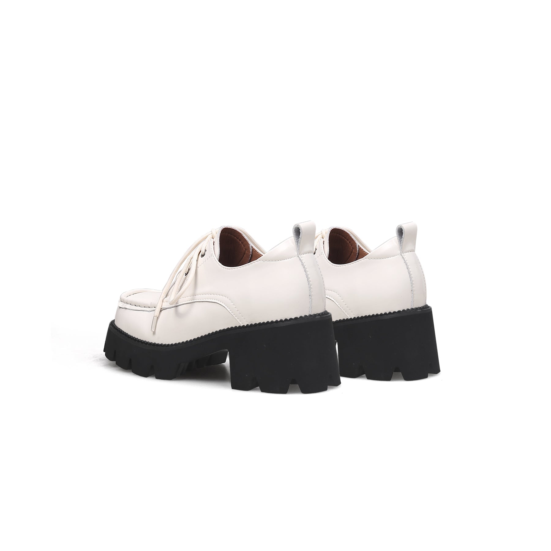 JADYROSE | LUG PLATFORM LEATHER SNEAKER IVORY