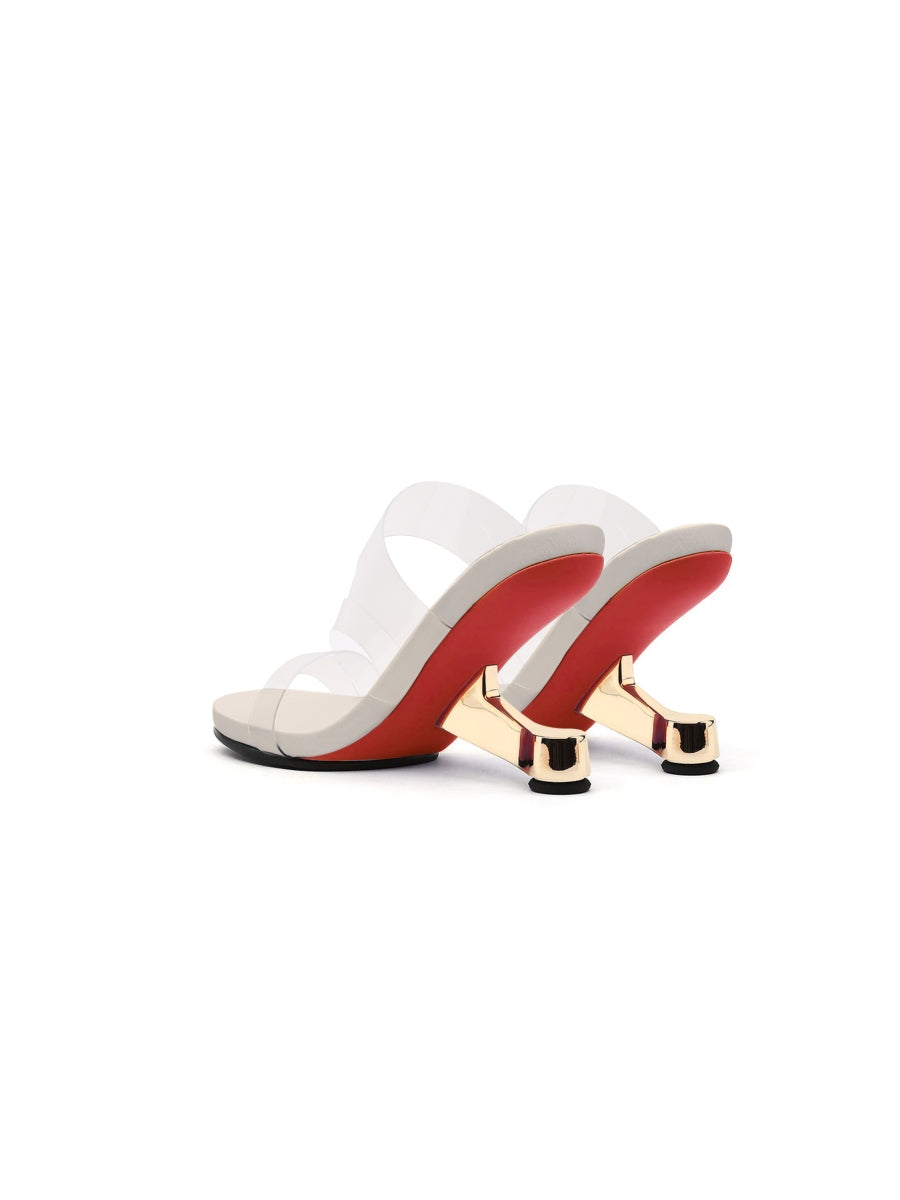 JADYROSE | GOLDEN ELEVATOR HEEL IVORY SLIDE