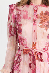 Floral Mid Sleeve Maxi Dress