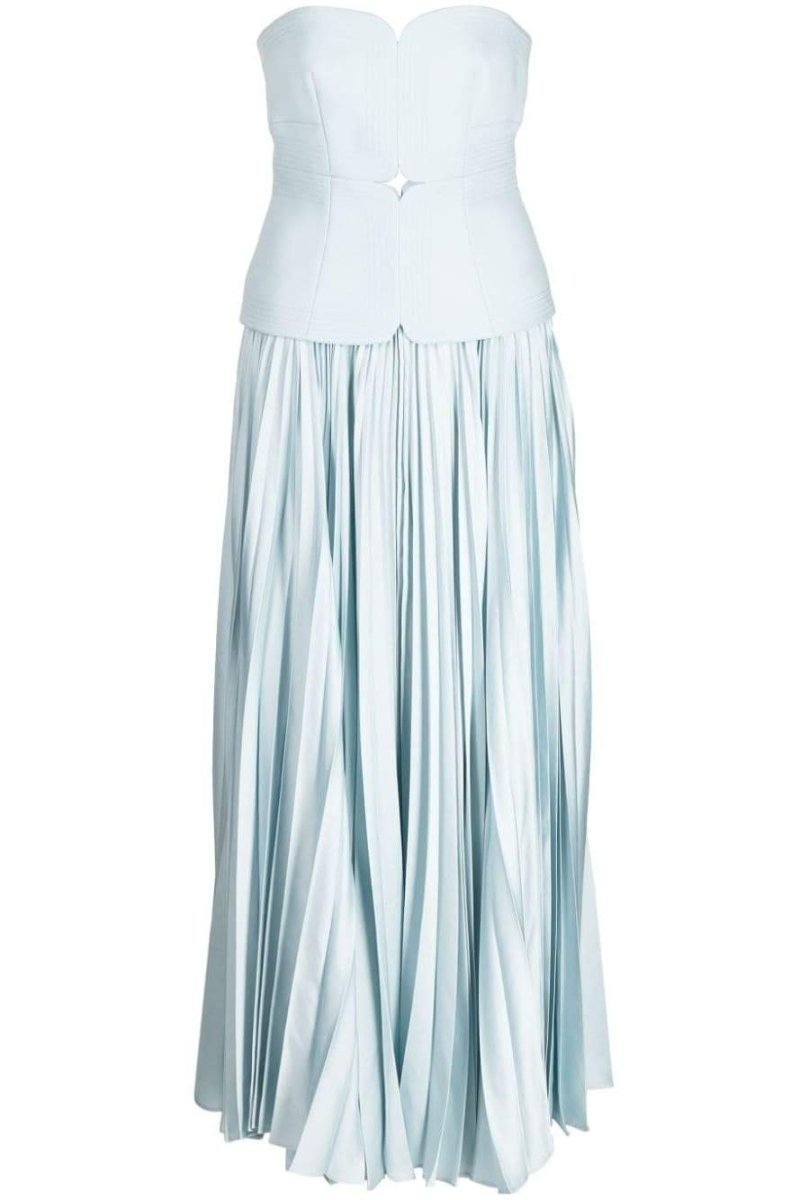 Sweetheart Neck Off-Shoulder Pleated Midi Dress