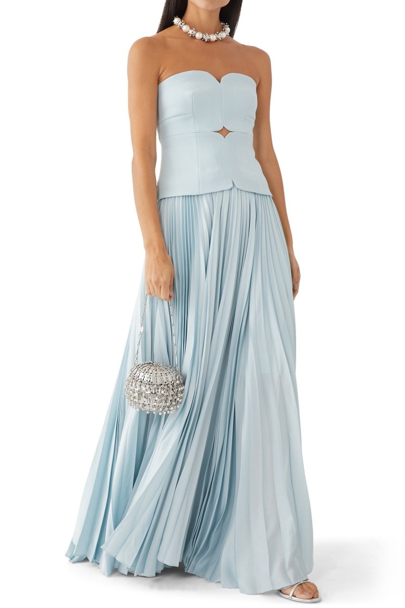 Sweetheart Neck Off-Shoulder Pleated Midi Dress