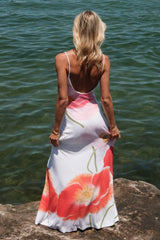 Floral Frill Sleeveless Maxi Dress