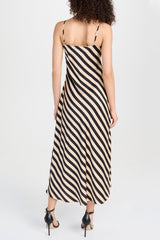 Stripe Sleeveless Slip Maxi Dress