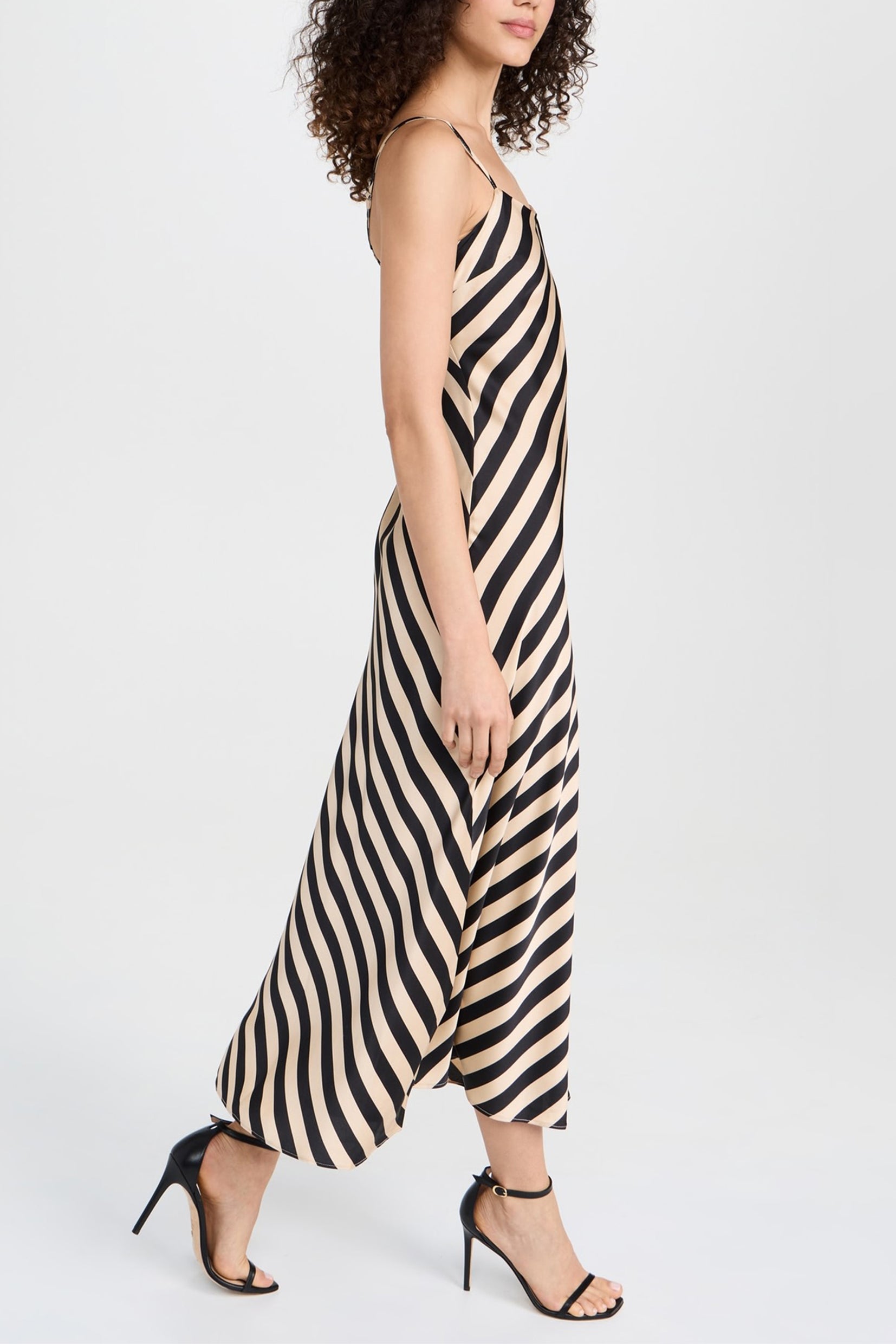 Stripe Sleeveless Slip Maxi Dress