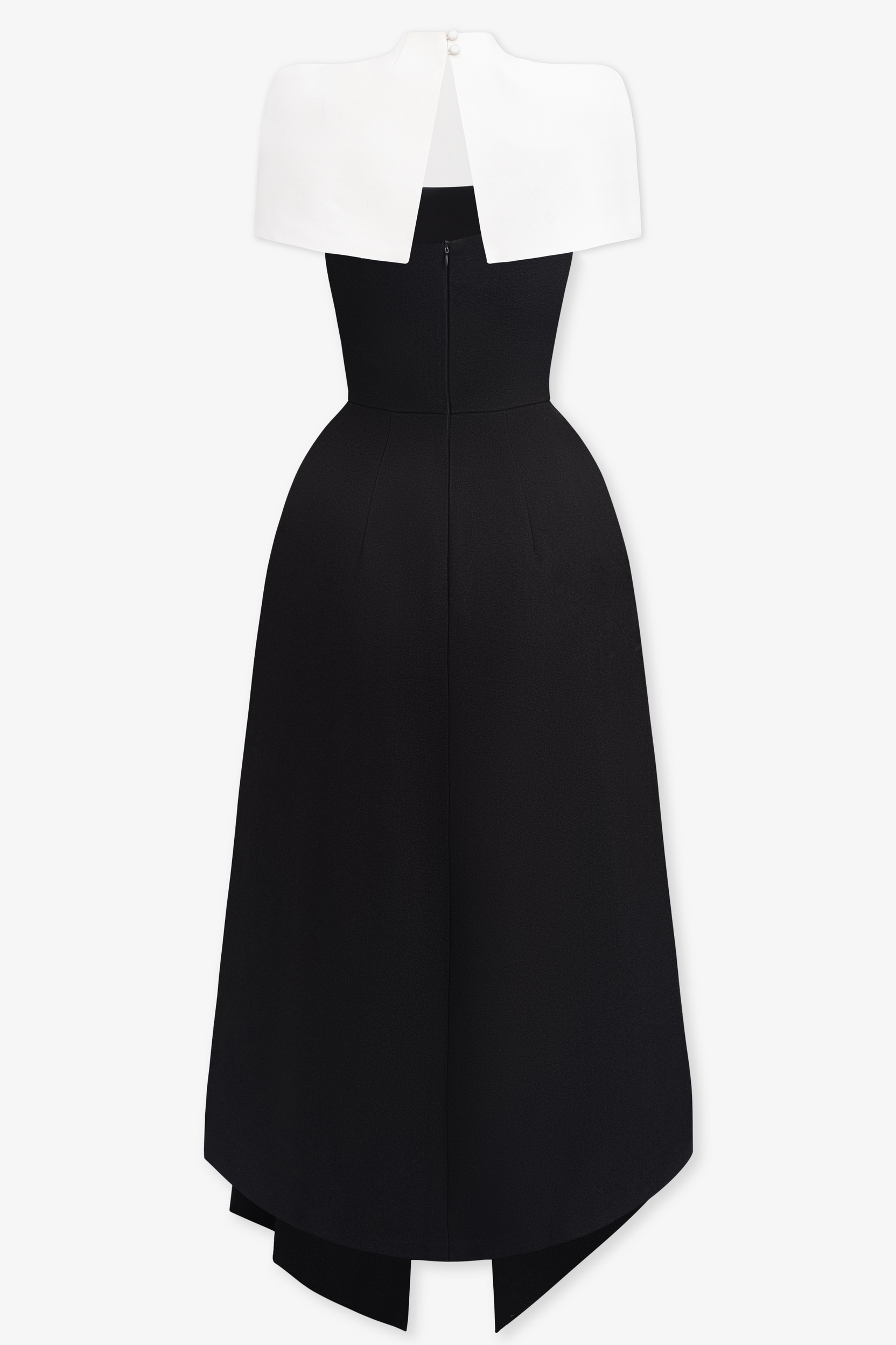 Contrast Color Cape Slip Midi Dress